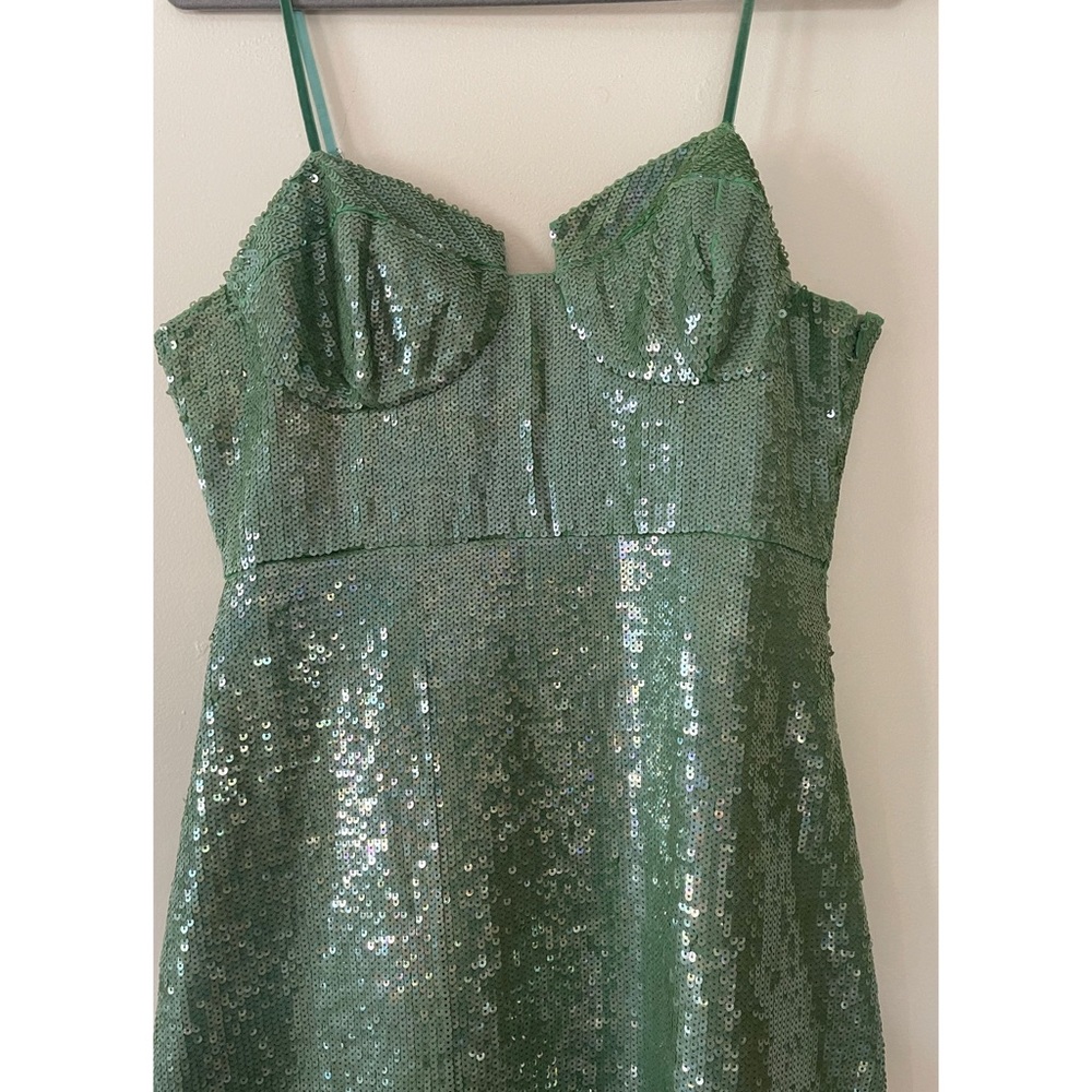 Anthropologie Green Sequin Midi Dress - Picture 7 of 10